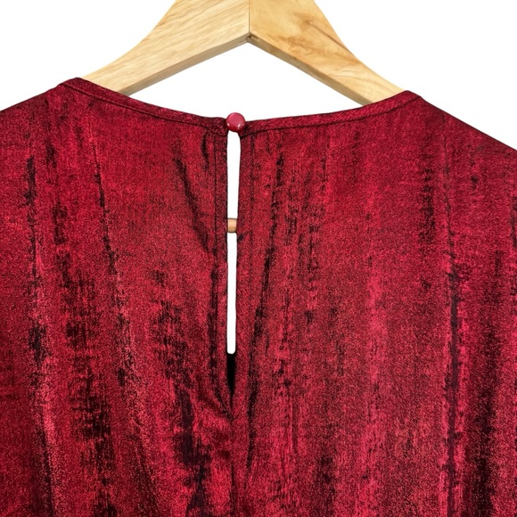 Lane Bryant Blouson-Sleeve Belted Fit & Flare Dress Rhubarb Size 14 NWT - Picture 7 of 13